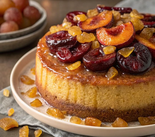 Plum Ginger & Orange Upside Down Cake