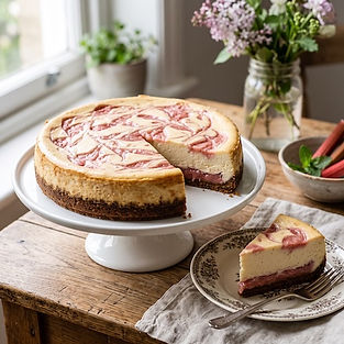 Easy Rhubarb and Ginger Cheesecake