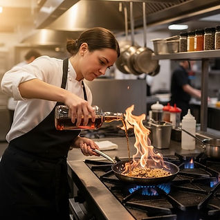 Flambéing with Brandy