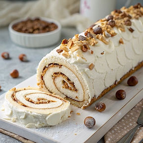 Coffee Cream and Praline Roulade