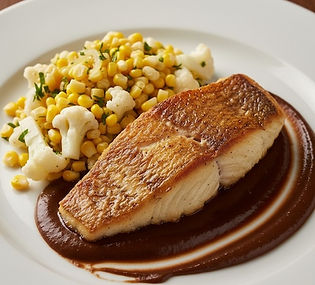 Pan Seared Red Snapper with Mole Sauce