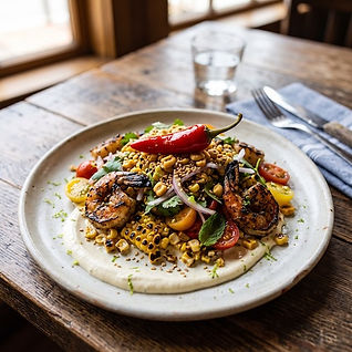 Charred Corn and Grilled Shrimp Salad