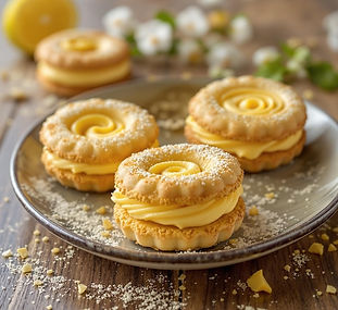 Lime Curd and Passionfruit Viennese Biscuits