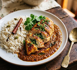 Stuffed Chicken in Curry Sauce