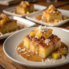 Coconut Bread Pudding with Pineapple