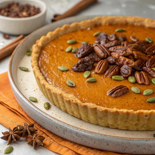 Pumpkin and Pecan Praline Pie