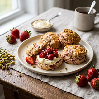 Easy Strawberry and Chamomile Scones