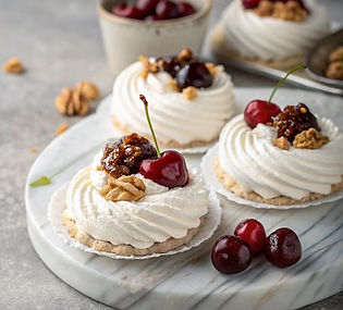 Rose and Cherry Meringue Nests