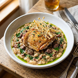 Pan-Fried Chicken Thigh with Crispy Mushrooms