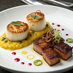 Pan-Seared Scallops with Pork Belly photo