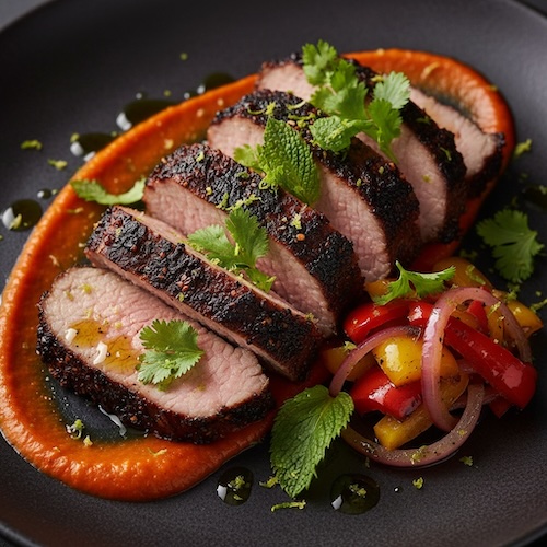 Cajun Charred Pork with Bell Pepper Sauce
