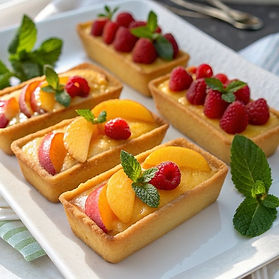 Peach Orange and Raspberry Financiers