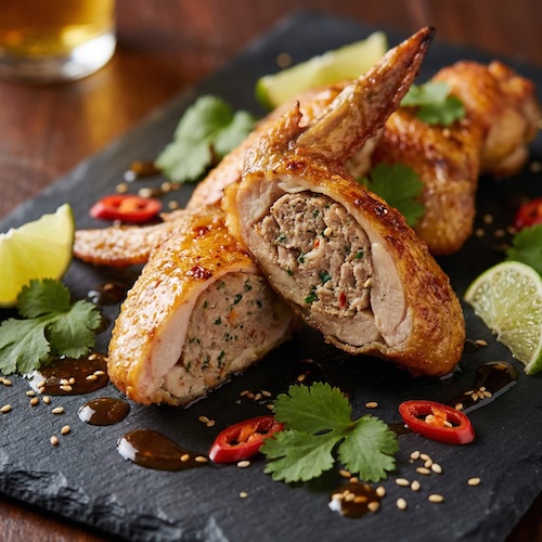 Chicken Wings Stuffed with Thai Pork