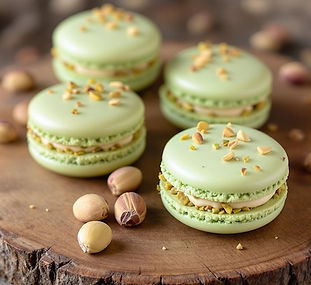 Pistachio Macaron with White Chocolate Ganache