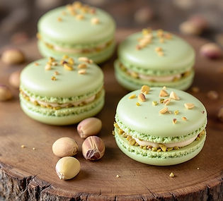 Pistachio Macaron with White Chocolate Ganache