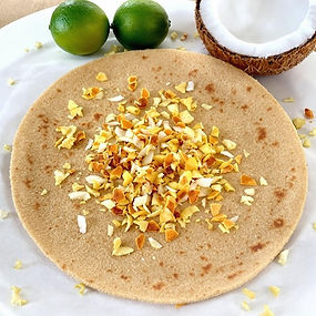 Toasted coconut and lime rotis