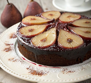 Pear Muscat & Chocolate Upside Down Cake