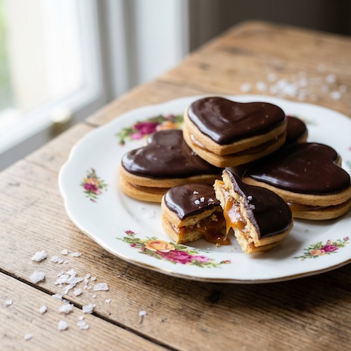 Salted Caramel, Chocolate Iced Hearts