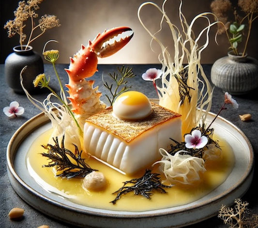 Steamed Cod with Egg Drop Sauce