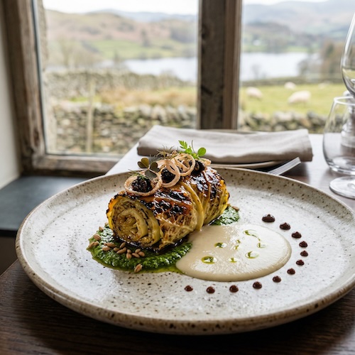 Hispi Cabbage with Allium Glaze