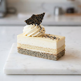 Yuzu, Coconut and Black Sesame Slices