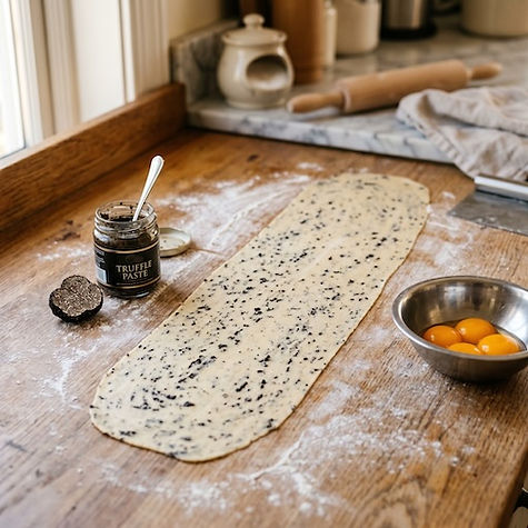Laminating Truffle into Pasta Dough