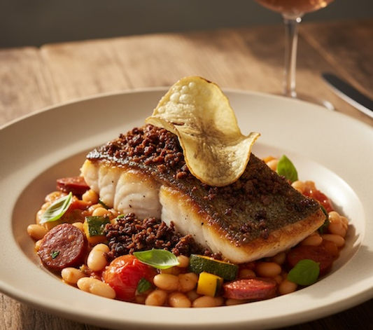 Pan-Seared Sea Bass Cassoulet
