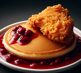 Cranberry Hoe Cake with Fried Chicken
