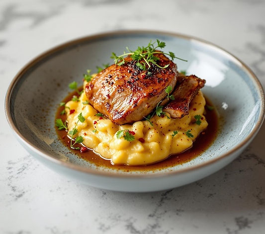 Roasted Duck with Polenta