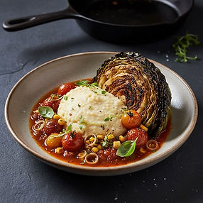 Charred Cabbage and Grits