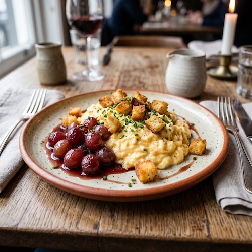 Scrambled Eggs & Roasted Grapes