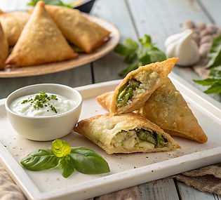Chicken Pesto Samosas