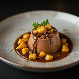 Milk Chocolate Custard with Chocolate "Dirt" and Caramelized Parsnips