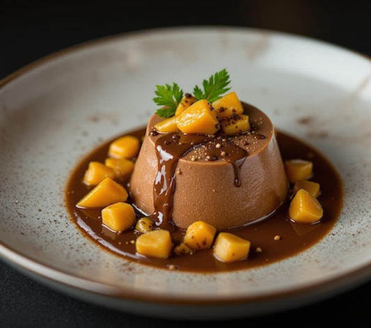 Milk Chocolate Custard with Chocolate "Dirt" and Caramelized Parsnips