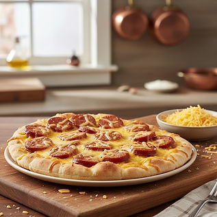 Puffed Pita Pizza with Andouille