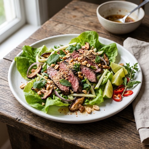 Easy Thai Beef Waterfall Salad