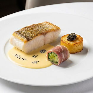 Confit Halibut with Caviar Hollandaise