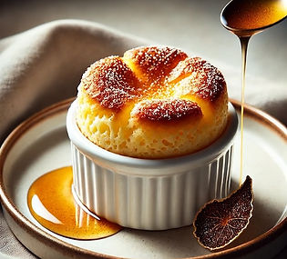 Maple and Cheddar Soufflé with Truffle Oil