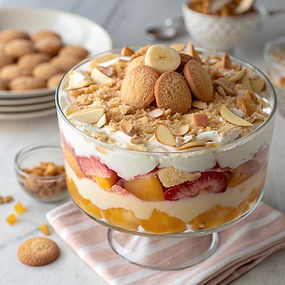 Peach Almond and Ginger Trifle