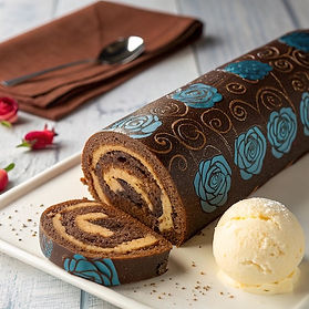 Chocolate Caramel Swiss Roll