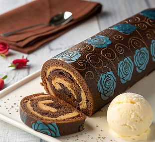 Chocolate Caramel Swiss Roll