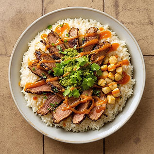Pho Rice Pizza with Marinated Brisket