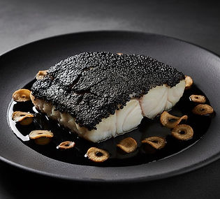 Roasted Monkfish, Squid Ink Adobo