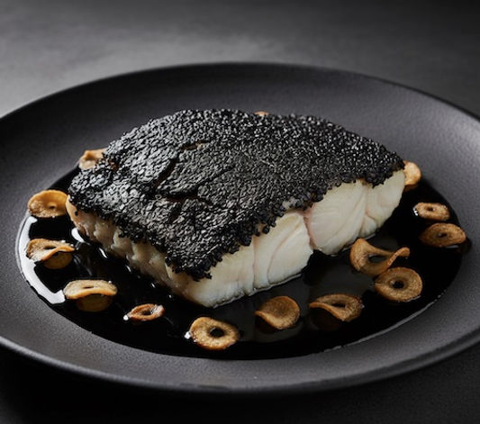 Roasted Monkfish, Squid Ink Adobo