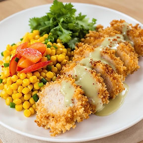 Pork Loin Katsu with Miso Corn