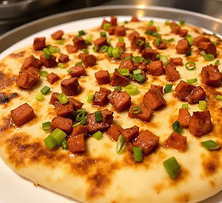 Chorizo and Spring Onion Naan