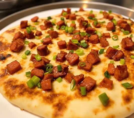 Chorizo and Spring Onion Naan