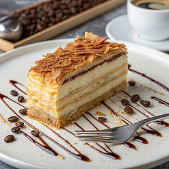 Coffee Custard Crinkle Cake