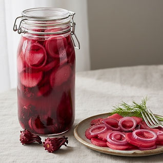 Pickling with Hibiscus Tea