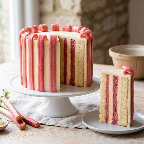 Dan's Rhubarb and Custard Vertical Layer Cake
